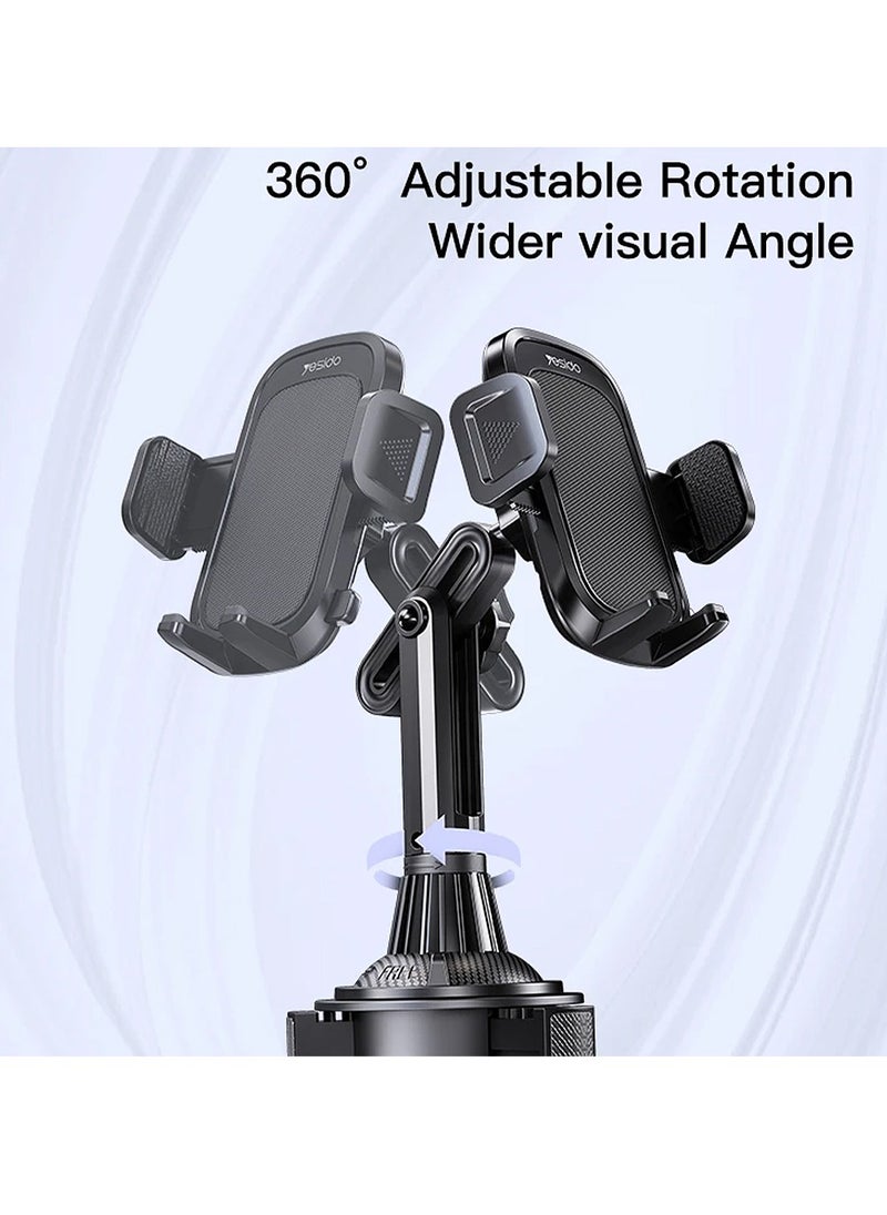 Yesido Car Mobile Holder with 360 Degrees Rotating Cup Yesido C195 - Black  - Image 3
