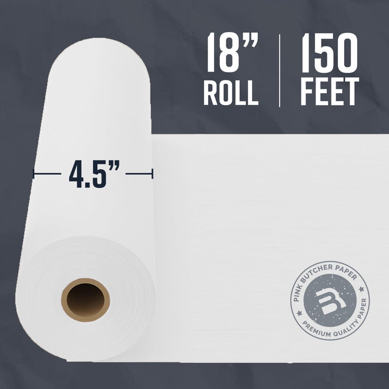 Bryco Goods White Kraft Butcher Paper Roll - 18'' x 150' - Versatile & Durable - Ideal for Packaging, Grilling, Smoking Meat and BBQ - Unwaxed & Uncoated Butcher Paper for Sublimation - Made in USA - Image 4