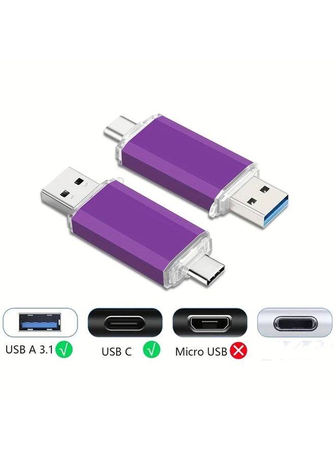 LANSTEN 256GB USB C Flash Drive 40 60MB s Write Speed For Android Phones And PC Purple - Image 5