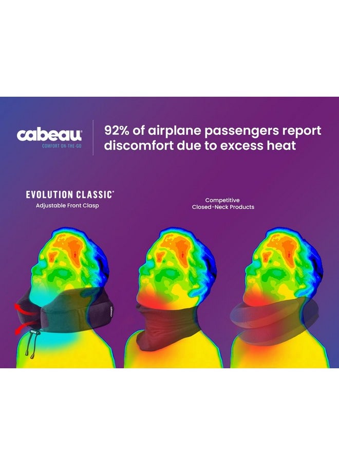 Cabeau - Cabeau Neck Pillow for Airplane Travel - Evolution Classic - Memory Foam U Shaped Design - Supportive for Sleeping with Adjustable Support Clasp (Midnight Black) - Image 1