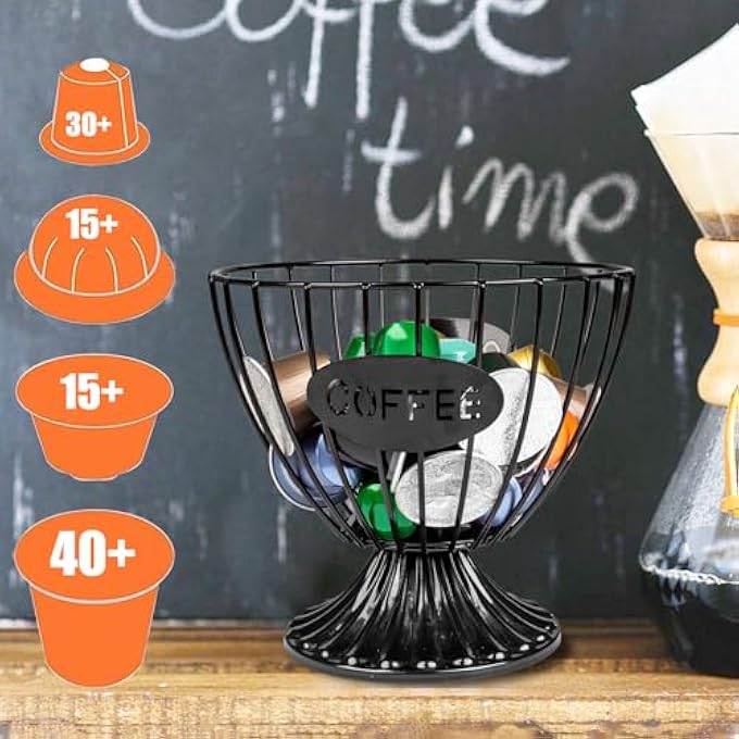 ريحني حامل كبسولات قهوةحاملات أكواب K للسعة الكبيرة على طريقة منظم أكواب K على الطراز البسيط منظم كبسولات القهوة لمكاتب المطبخ إكسسوارات بار القهوة ديكور لعشاق القهوة أسود - Image 3