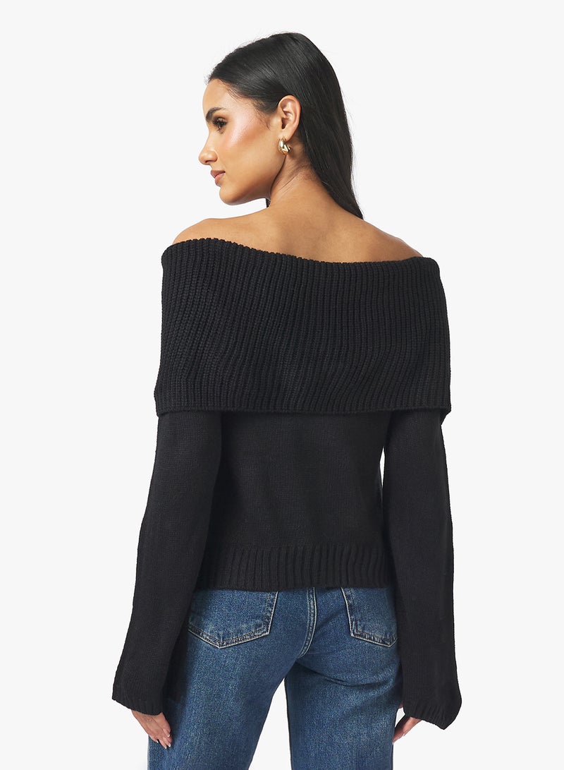 Ginger Off Shoulder Knitted Sweater - Image 2