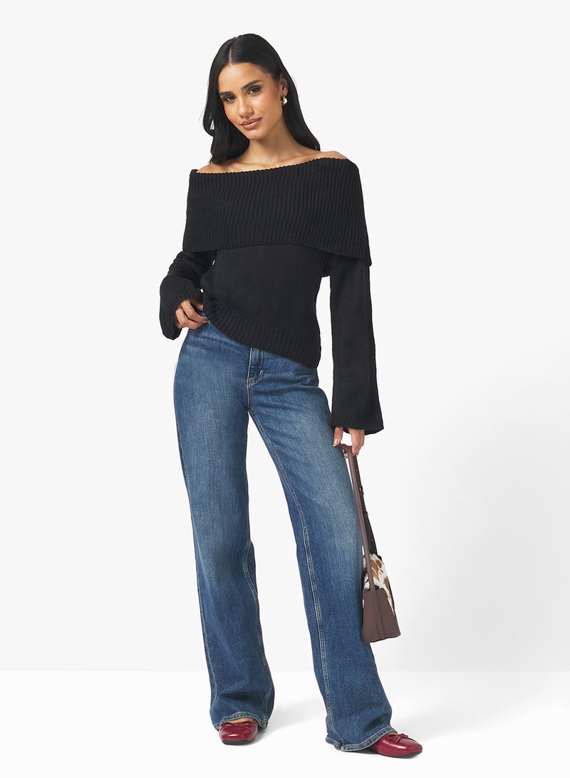 Ginger Off Shoulder Knitted Sweater - Image 4