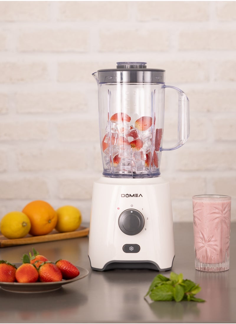 DOMEA - 2-in-1 Blender & Grinder, 650W High-Speed Motor, 1.6L Juice Blender Jar + 300 ml Grinder Jar, 2-Speed + Pulse Function, Stainless Steel Blade, Ice Crushing, Coffee Grinding, Countertop Blender - Image 1