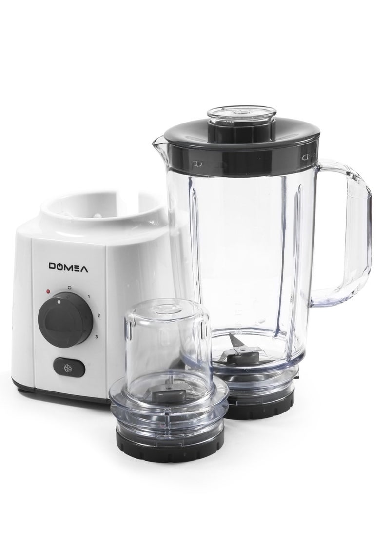 DOMEA - 2-in-1 Blender & Grinder, 650W High-Speed Motor, 1.6L Juice Blender Jar + 300 ml Grinder Jar, 2-Speed + Pulse Function, Stainless Steel Blade, Ice Crushing, Coffee Grinding, Countertop Blender - Image 1