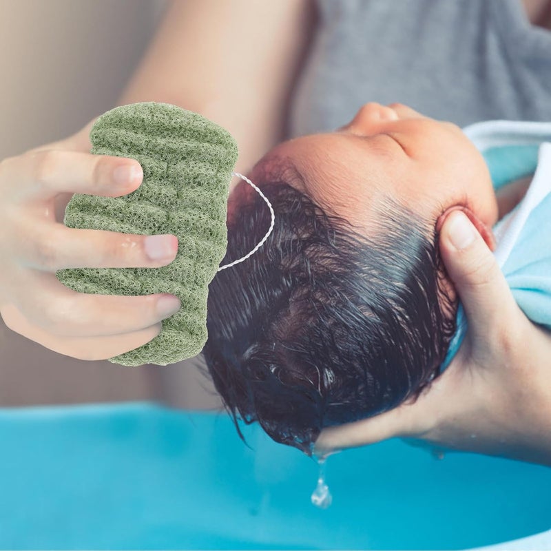 Exfoliating Back Brush Shower Sponge Soft Konjac Body Scrubber Bath Ball for Women Men Deep Cleansing Green - Image 4