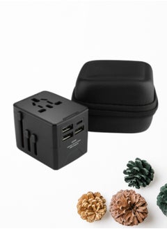 HaveDream Global Conversion Plug, Multi-Function Travel Universal Conversion Socket-European And American Standards (Black-3USB+TYPEC)  - Image 2