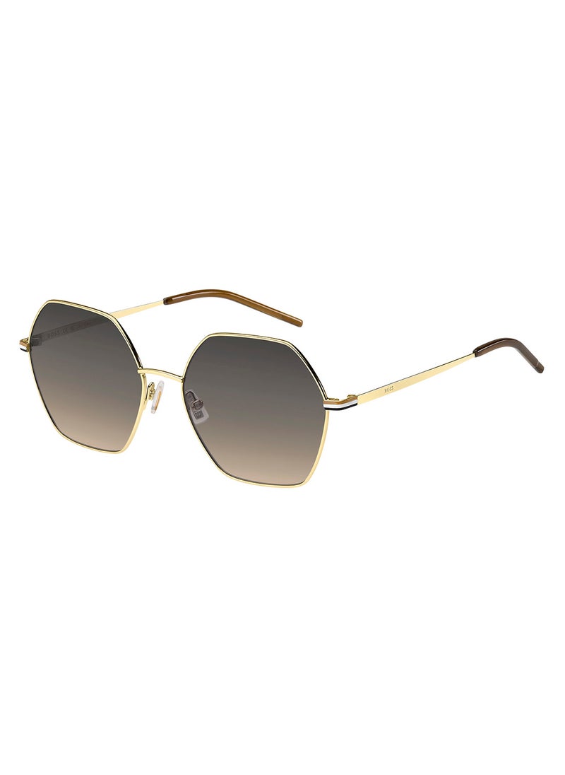 HUGO BOSS Women's UV Protection Round Sunglasses - Boss 1589/S Gold Millimeter - Lens Size: 57 Mm  - Image 1