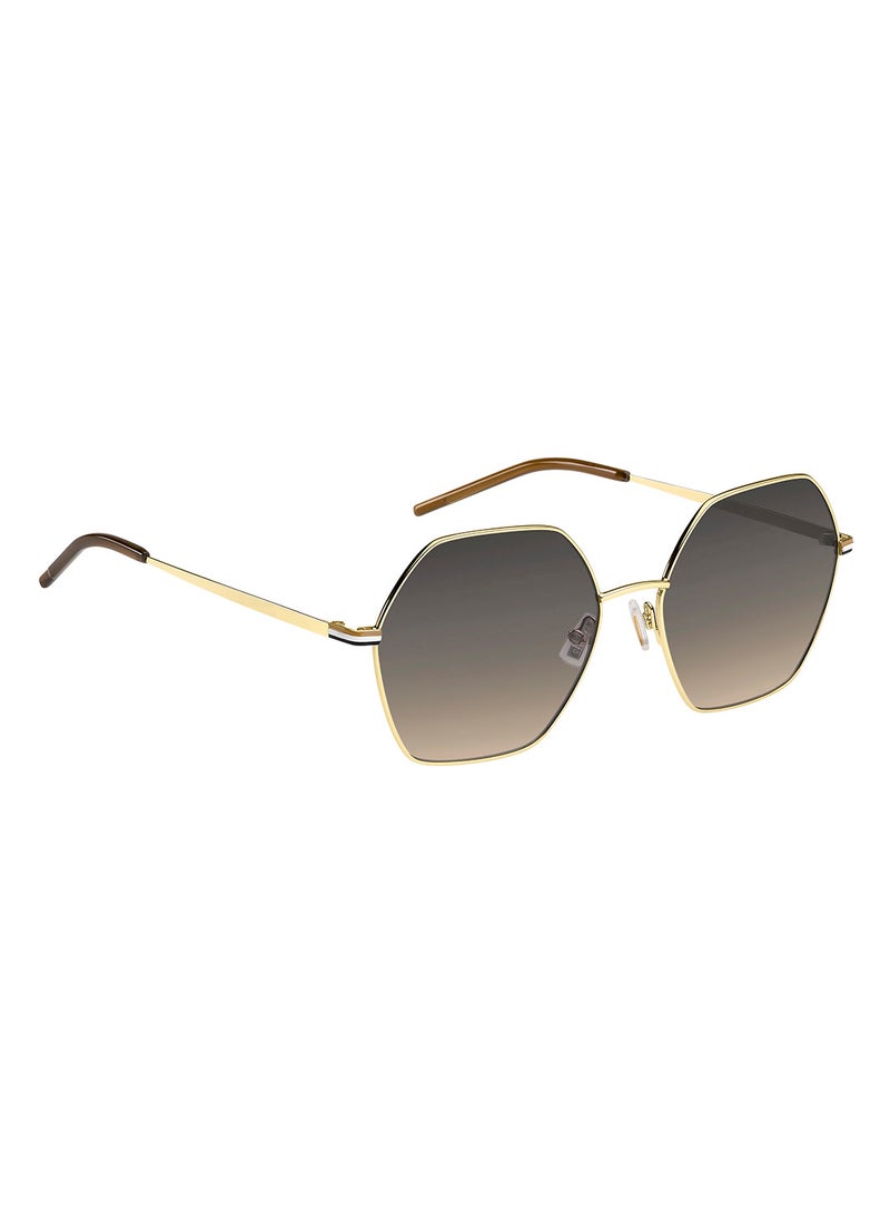 HUGO BOSS Women's UV Protection Round Sunglasses - Boss 1589/S Gold Millimeter - Lens Size: 57 Mm  - Image 2