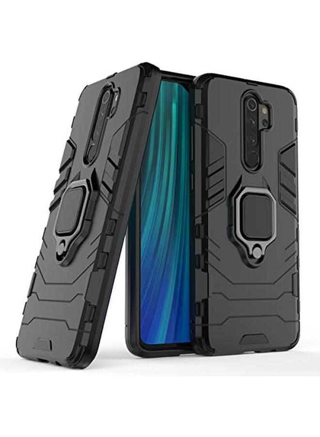 إيروريكس جراب لهاتف Xiaomi Redmi Note 8 Pro مع واقي شاشة من الزجاج المقوى، جراب مدرع هجين عالي التحمل مقاوم للصدمات ومسند لهاتف Xiaomi Redmi Note 8 Pro، أسود - Image 4