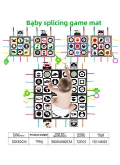 Generic Baby Soothing Square Cognitive Cloth Book Cloth Car Set Splice Climbing Mat Bed Wall Car Hanging Toy-Color:Baby Stitching Game Mat  - Image 1