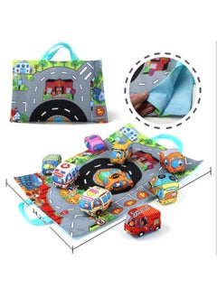 Generic Baby Soothing Square Cognitive Cloth Book Cloth Car Set Splice Climbing Mat Bed Wall Car Hanging Toy-Color:Baby Stitching Game Mat  - Image 2
