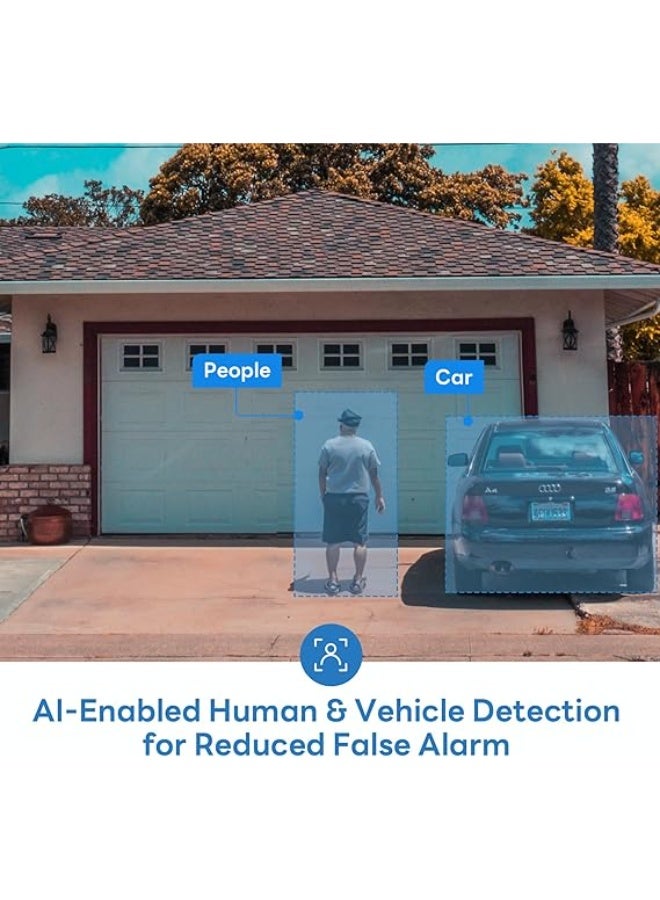 تيندا كاميرا تيندا الأمنية الخارجية بزاوية 360 درجة ودقة 3K - تتميز بدقة 5 ميجابكسل وإمكانية الدوران والإمالة ورؤية ليلية ملونة بفضل 4 كشافات ضوئية وهوائيات واي فاي مزدوجة وتقنية الكشف الذكي للأشخاص - Image 5