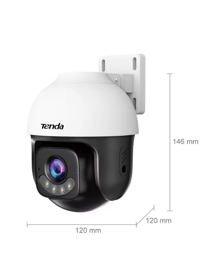 Tenda 3K 360°Outdoor Security Camera - 5MP, Pan/Tilt,Color Night Vision with 4 Spotlights, Dual WiFi Antennas, AI Human & Vieche Detection, 2-Way Audio, Alexa, Plug-in Security Camera Outside(CH7) - Image 3