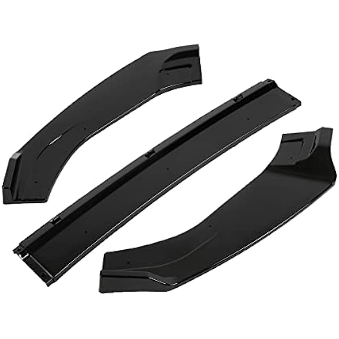 Yechiry Front Bumper Lip, Aggressive Look Lip with Grip Stability, Automotive Grade with Screws Pack, Ideal for MK7, MK7.5 GTD R 2013-2020 (Glossy Black) - Image 1