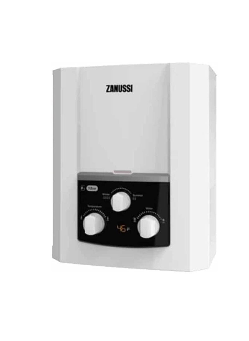 ZANUSSI Gas water heater digital display 6 liter 3 knobs with adapter without chimney Automatic ignition works White 945105567 