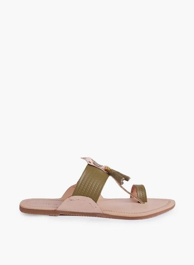 Women Tassel Detail Leather Sandals
