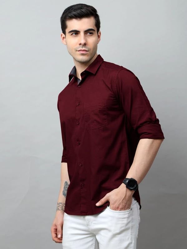 Tee Projekt Cotton Shirt for Men ll Front Pocket Shirt ll Stylish Long Sleeve Shirt ll Soild Regular Fit (Pack of 2) - Image 3