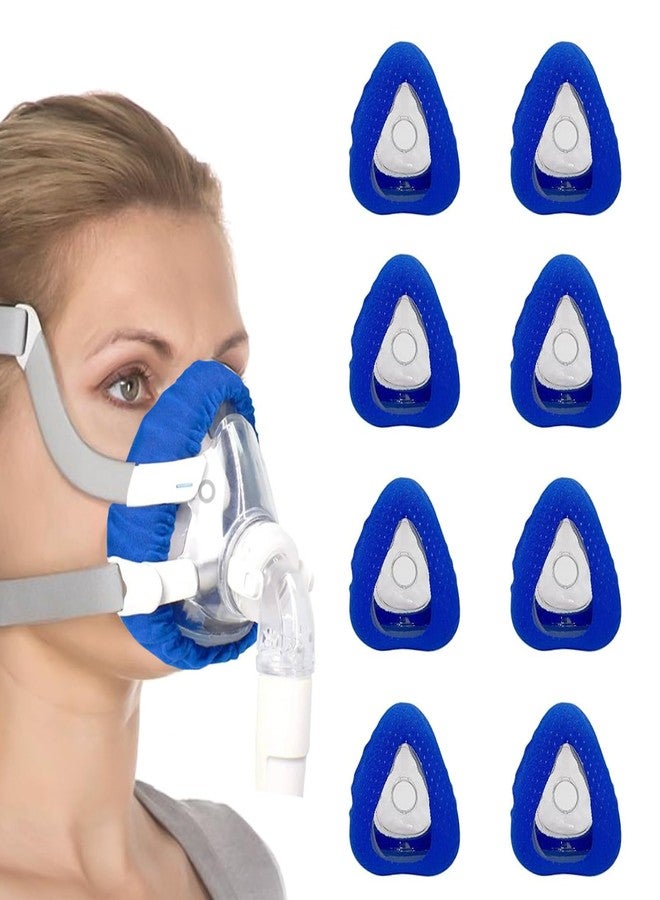 HWEIUA 8 Pack CPAP Mask Liners for Full Face CPAP Masks, Ultra-Soft, Silky CPAP Mask Cover Reusable Cushion Mask Cover, One Size Fits Most, Improve Comfort and Reduce Red Marks, Blue - Image 1