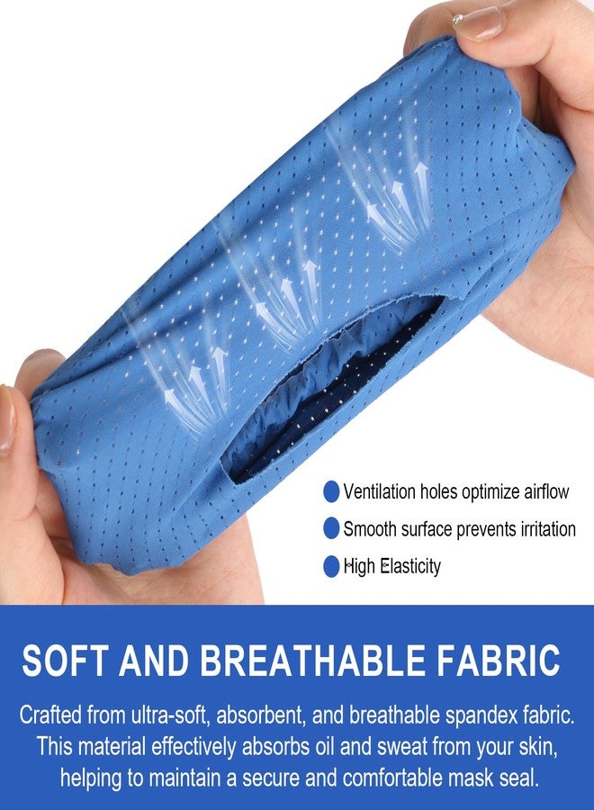 HWEIUA 8 Pack CPAP Mask Liners for Full Face CPAP Masks, Ultra-Soft, Silky CPAP Mask Cover Reusable Cushion Mask Cover, One Size Fits Most, Improve Comfort and Reduce Red Marks, Blue - Image 3