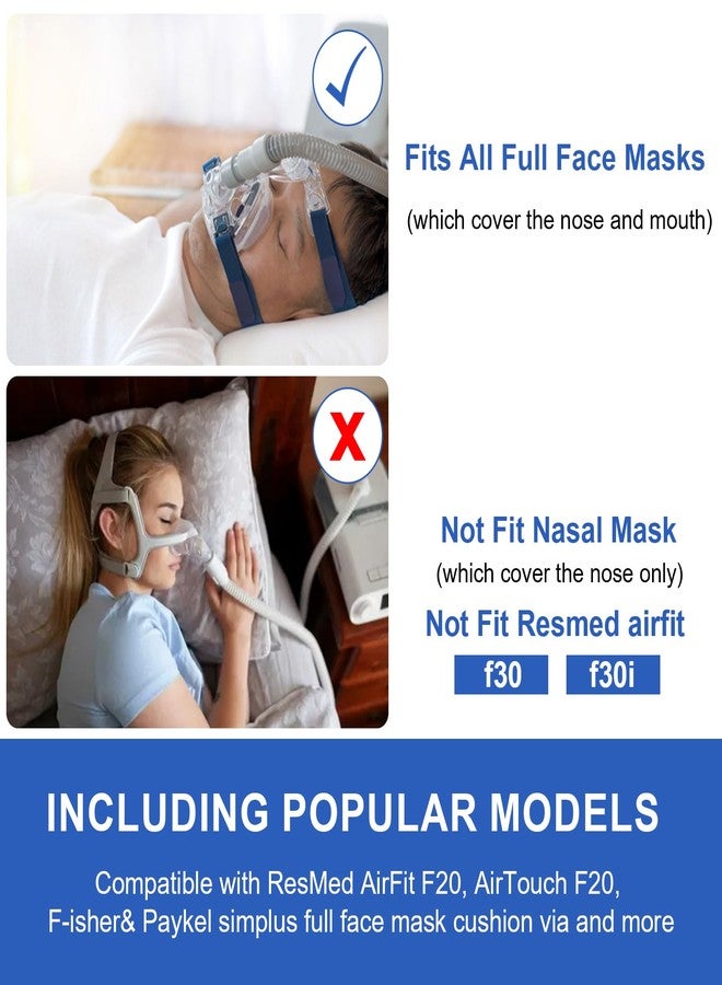 HWEIUA 8 Pack CPAP Mask Liners for Full Face CPAP Masks, Ultra-Soft, Silky CPAP Mask Cover Reusable Cushion Mask Cover, One Size Fits Most, Improve Comfort and Reduce Red Marks, Blue - Image 2