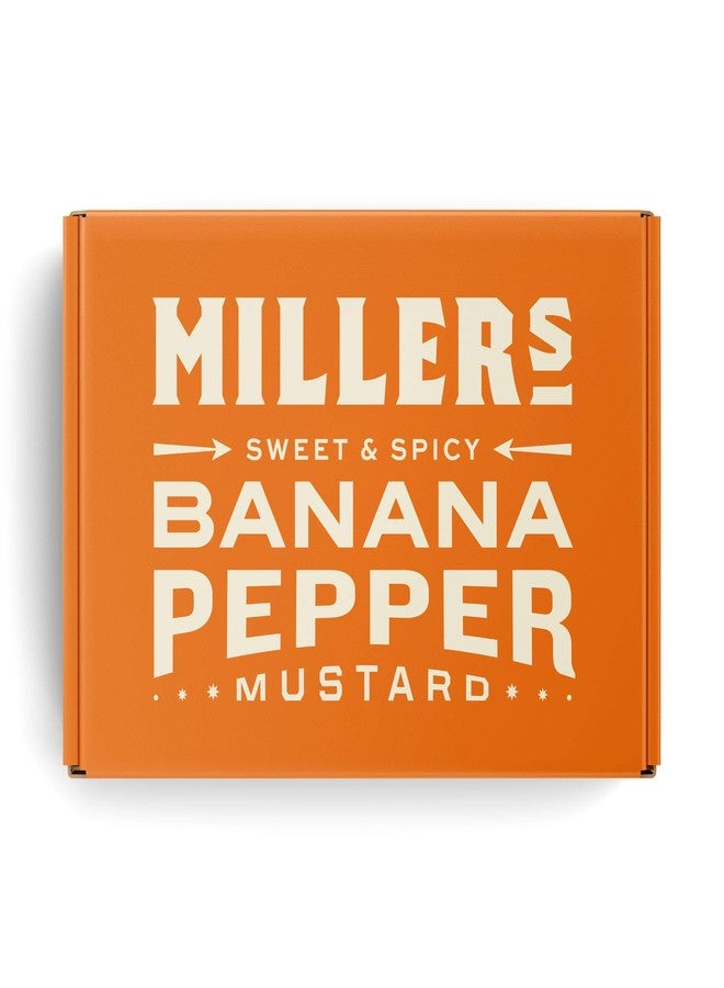 Millers Miller's Banana Pepper Mustard Sauce Gift Box - Includes Hot, Mild, Habanero - Best Use for Chicken Wing, Burgers, Sandwich, Non-GMO Project Verified, 9.5 Ounce (Pack of 3) - Image 1