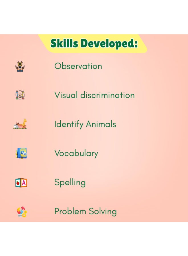 Creative's Smart Read & Match Animals Educational Games - Montessori Jigsaw Puzzles, Early Literacy & Word Recognition Skills, Gift for Boys & Girls Ages 4 5 6 - Image 3