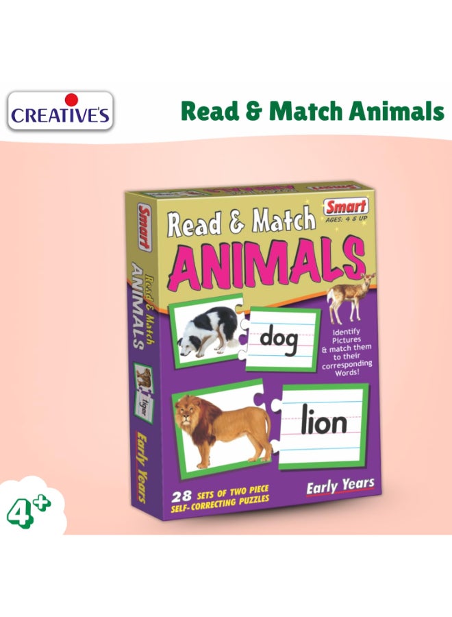 Creative's Smart Read & Match Animals Educational Games - Montessori Jigsaw Puzzles, Early Literacy & Word Recognition Skills, Gift for Boys & Girls Ages 4 5 6 - Image 2