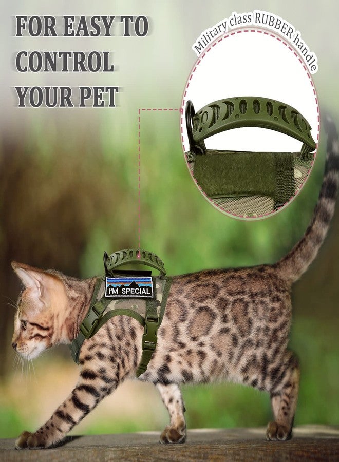 nanappice Tactical Cat Harness for Walking Escape Proof,Adjustable Pet Vest Harness,Soft Mesh Padding Large Cat,Small Dog with Quick-Release Buckle and Rubber Handle - Image 5