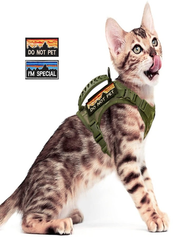 nanappice Tactical Cat Harness for Walking Escape Proof,Adjustable Pet Vest Harness,Soft Mesh Padding Large Cat,Small Dog with Quick-Release Buckle and Rubber Handle - Image 1