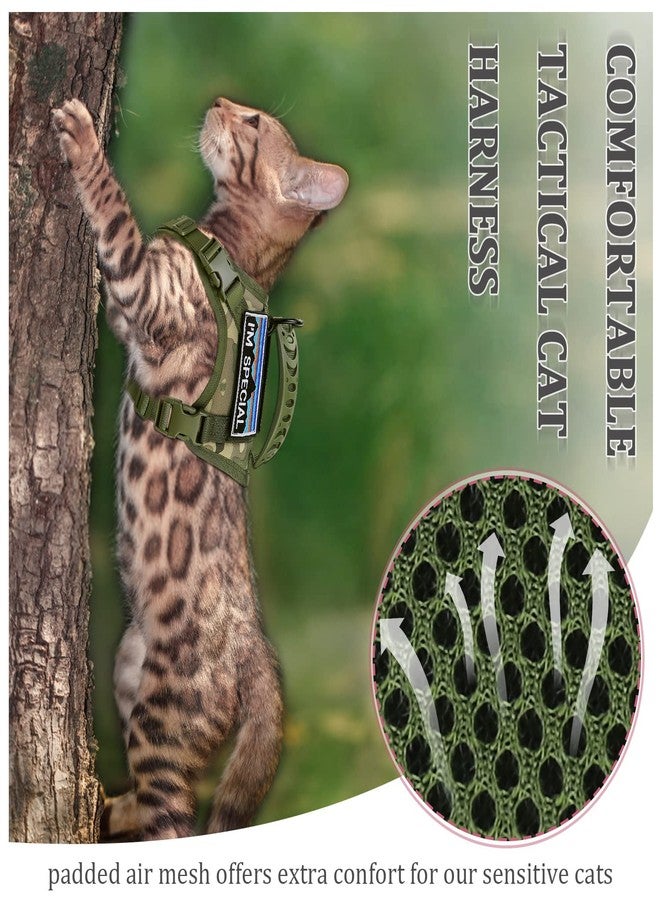 nanappice Tactical Cat Harness for Walking Escape Proof,Adjustable Pet Vest Harness,Soft Mesh Padding Large Cat,Small Dog with Quick-Release Buckle and Rubber Handle - Image 4