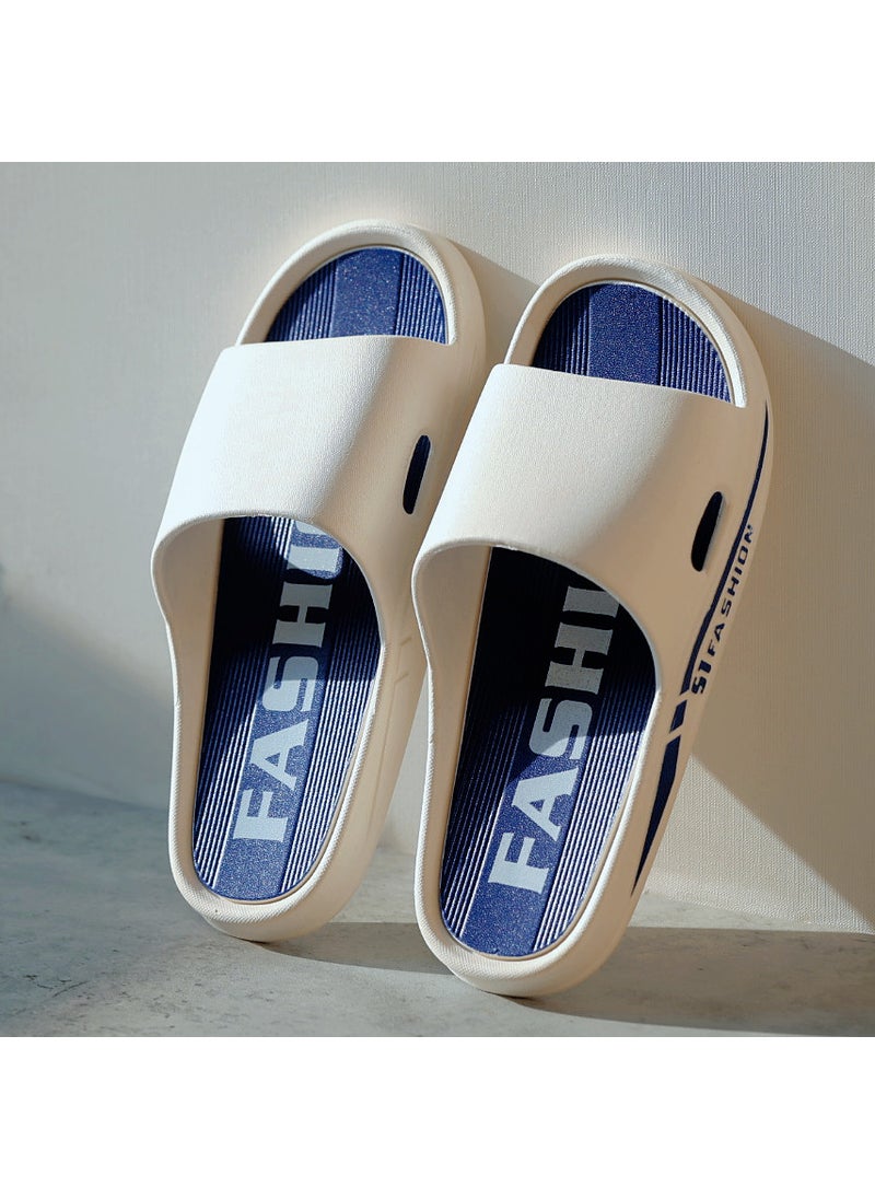 Generic Mens Fashionable Summer Soft Bottom Sandals Anti-Slip Deodorant PVC Special Couple Trendy Slippers Casual Slip-On Shoes Klein Blue 