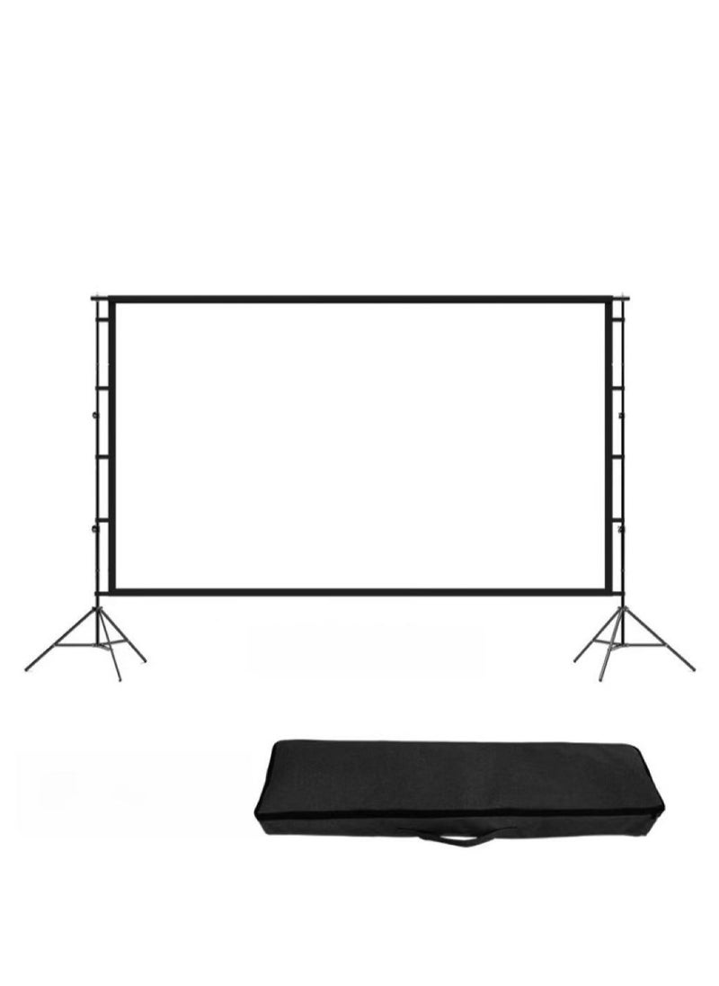 Generic - Projector Screen Outdoor Movie Screen 120 Inch Upgrade Portable Projection Screen with 2.6M Retractable Strut 4K HD Projection Movie Screen for Indoor Outdoor(265*148cm) - Image 1