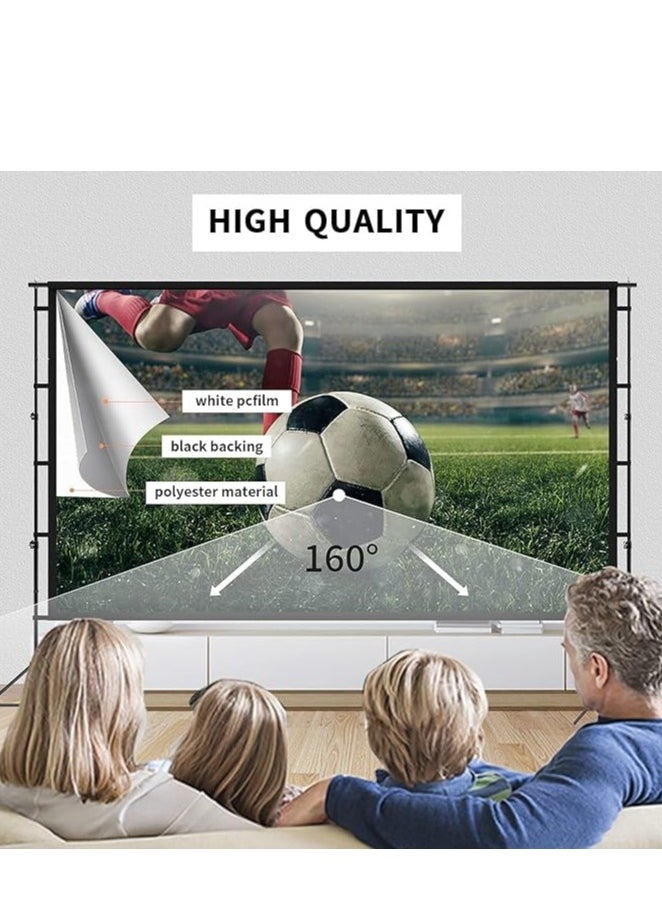Generic - Projector Screen Outdoor Movie Screen 120 Inch Upgrade Portable Projection Screen with 2.6M Retractable Strut 4K HD Projection Movie Screen for Indoor Outdoor(265*148cm) - Image 1