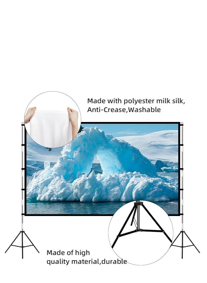 Generic - Projector Screen Outdoor Movie Screen 120 Inch Upgrade Portable Projection Screen with 2.6M Retractable Strut 4K HD Projection Movie Screen for Indoor Outdoor(265*148cm) - Image 1