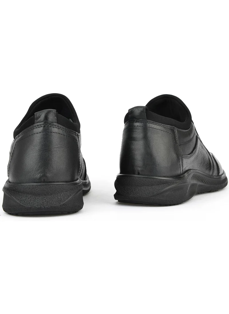 زيا Men's Leather Sneakers 143423Z69 Black