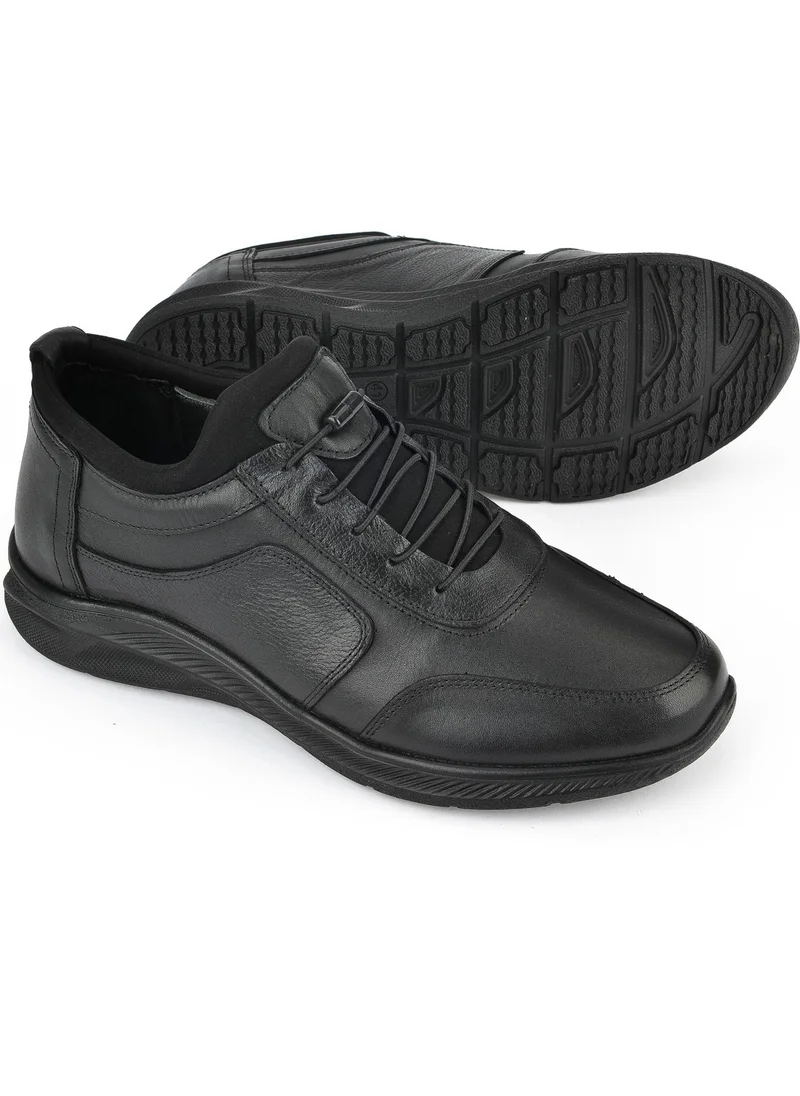 زيا Men's Leather Sneakers 143423Z69 Black