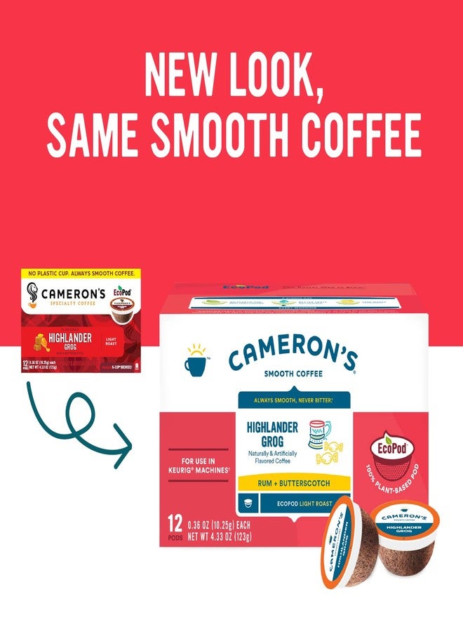 Cameron's Coffee Single Serve Pods, Flavored, Highlander Grog, 12 Count (Pack of 1) - Image 2