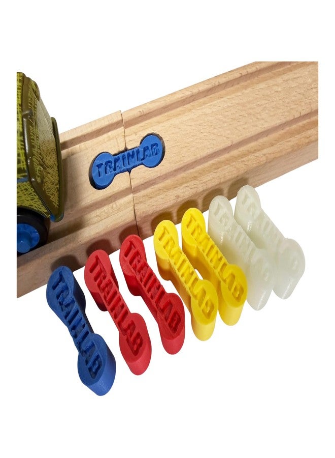 TrainLab.com DogBone Wooden Train Track Connectors, Adapters Compatible with Thomas and Friends, Brio, and All Wooden Railway Systems (8-Pack Fun Set for Kids and Adults) - Image 1
