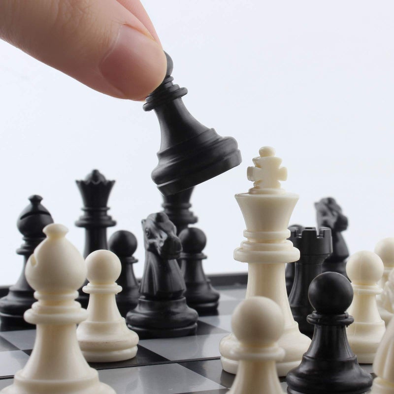 DINOBROS Chess Pieces Only Magnetic Plastic Chessman Set for Replacement of Missing Pieces - Complete Set of 32 Unweighted Game Pawns - Image 5