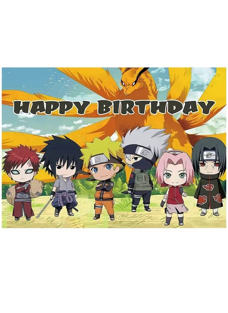 KASTWAVE - Cartoon Anime Photography Backdrop Happy Birthday Photo Background - Image 1