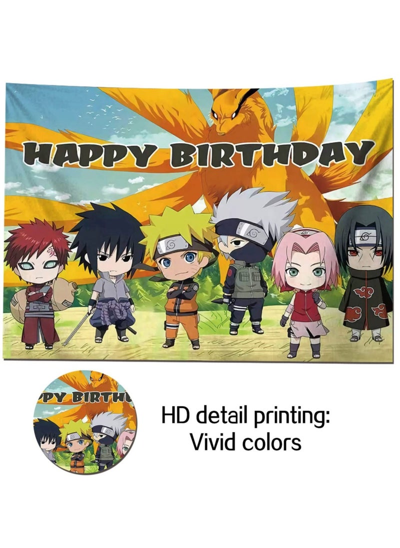 KASTWAVE - Cartoon Anime Photography Backdrop Happy Birthday Photo Background - Image 1