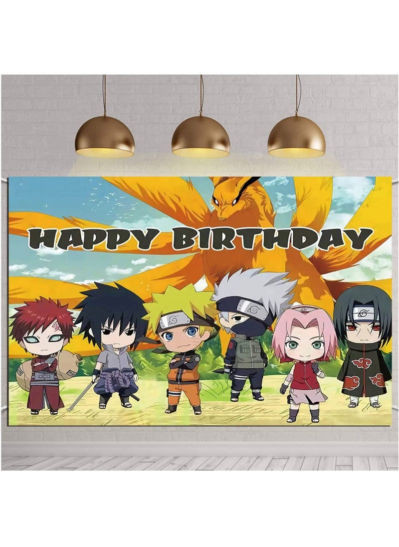 KASTWAVE - Cartoon Anime Photography Backdrop Happy Birthday Photo Background - Image 1