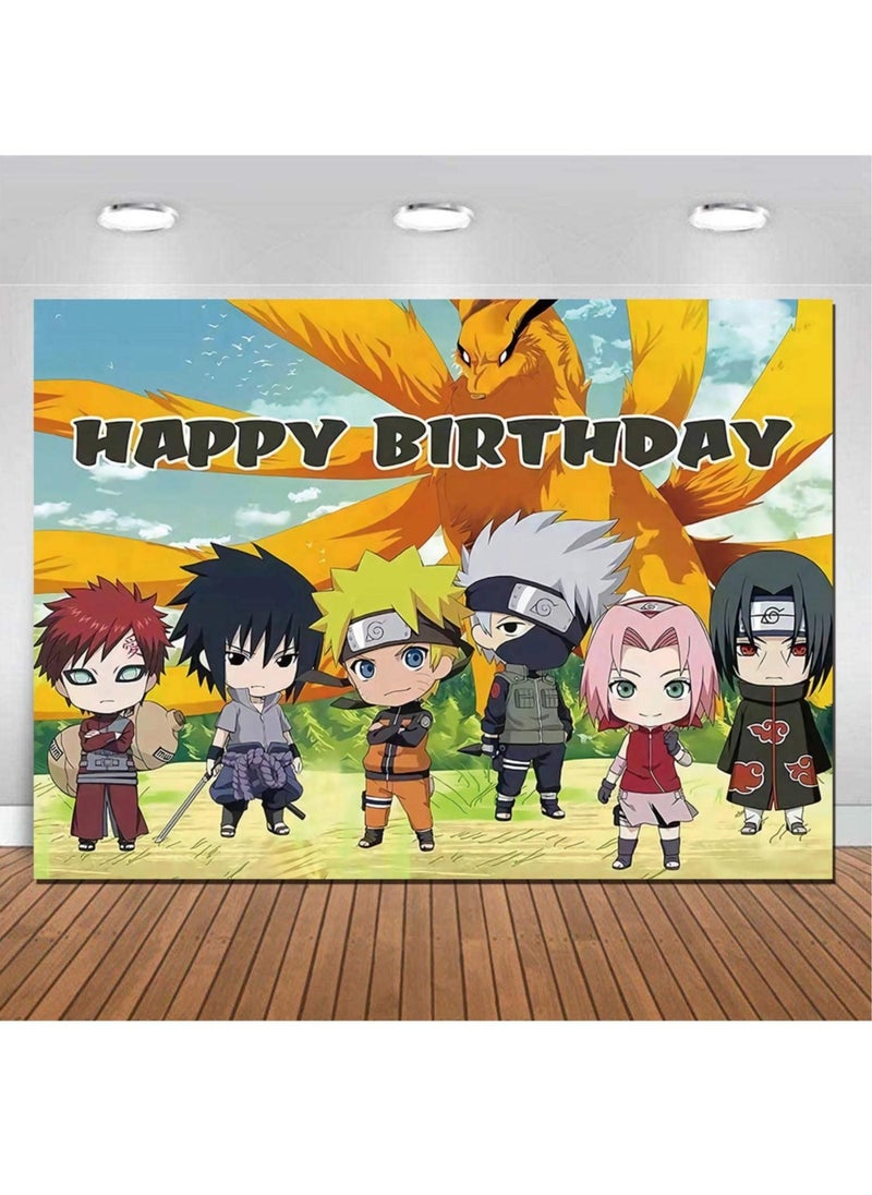 KASTWAVE - Cartoon Anime Photography Backdrop Happy Birthday Photo Background - Image 1