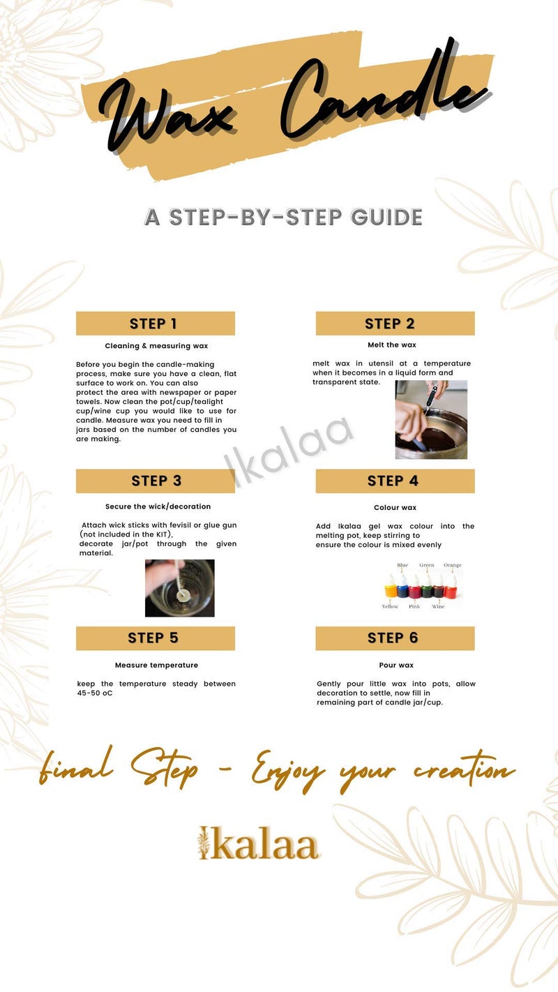 iKalaa® CrystalGlow Gel Wax Candle Making Kit | Medium DIY Candle Kit for Beginners & Professionals | Complete Set with Gel Wax, Colors, Wicks, Jars & Decorative Elements - Image 3