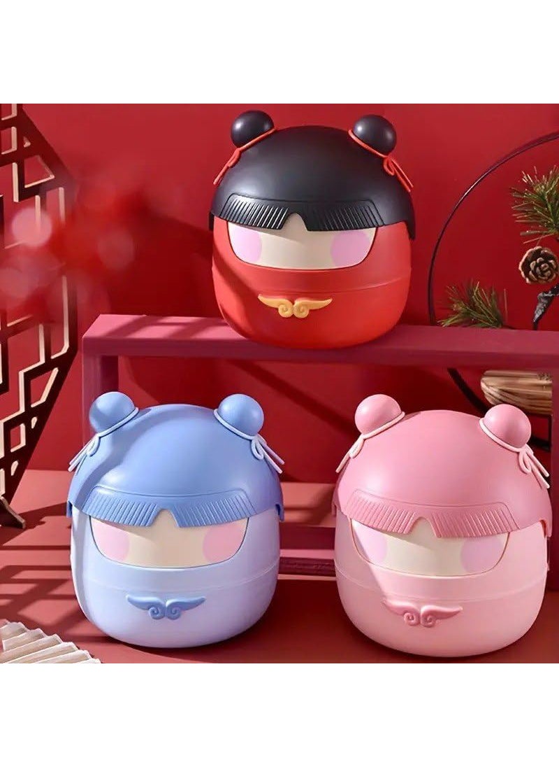 BELARO Mini Desktop Trash Can Bin with Lid Mini Cute Cartoon Garbage Bin for Office Living Room Home Tiny Waste Removal Counter Top Basket Flip Cover Trash Bin Can 2  - Image 1