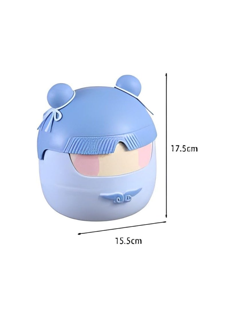 BELARO Mini Desktop Trash Can Bin with Lid Mini Cute Cartoon Garbage Bin for Office Living Room Home Tiny Waste Removal Counter Top Basket Flip Cover Trash Bin Can 2  - Image 2
