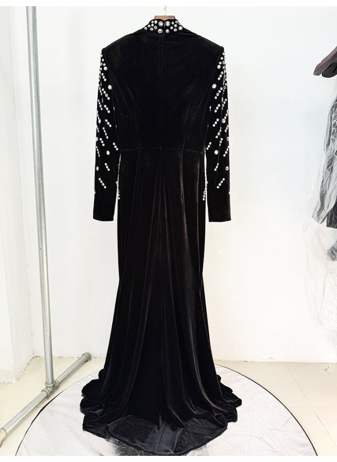 Madam Uniq Embellished Velvet Gown  - Image 3