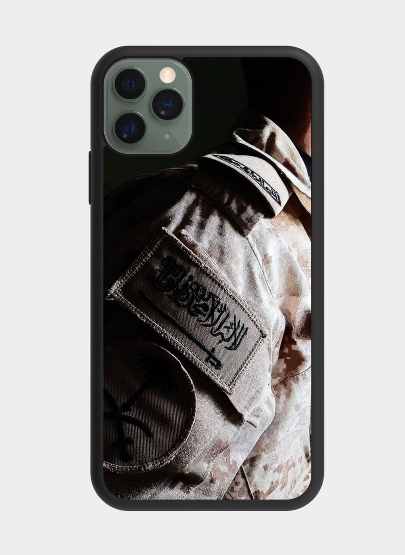 بكسلات كفر ايفون 11 برو ماكس جندي سعودي بيج اسود - Image 1