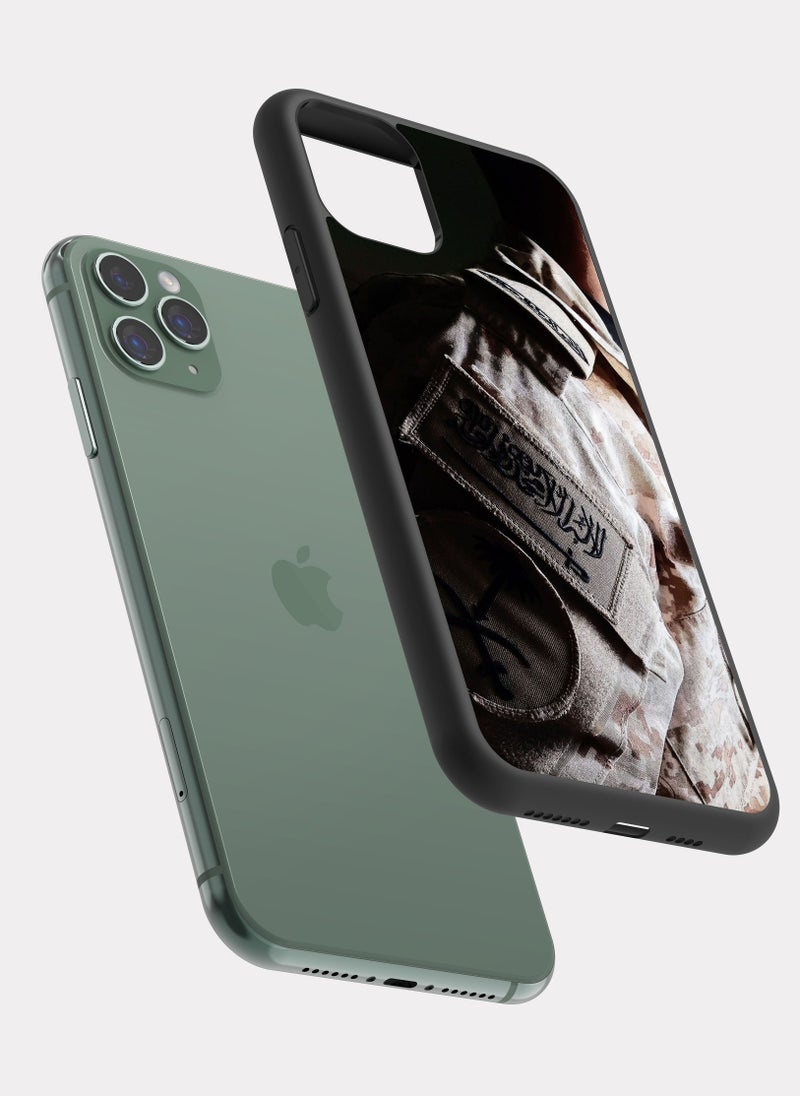 بكسلات كفر ايفون 11 برو ماكس جندي سعودي بيج اسود - Image 2